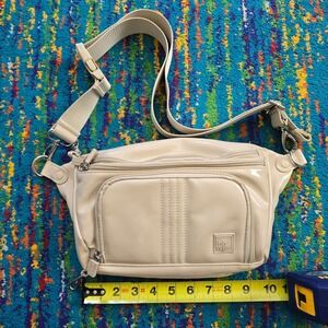 NWOT IHKWIP Carry Your Confidence anti-theft‎ sling crossbody Belt Bag Beige
